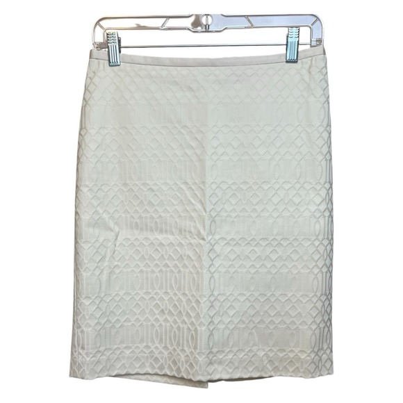 J. McLaughlin Dresses & Skirts - J‎ McLaughlin Jacquard Pencil Skirt Cream 2